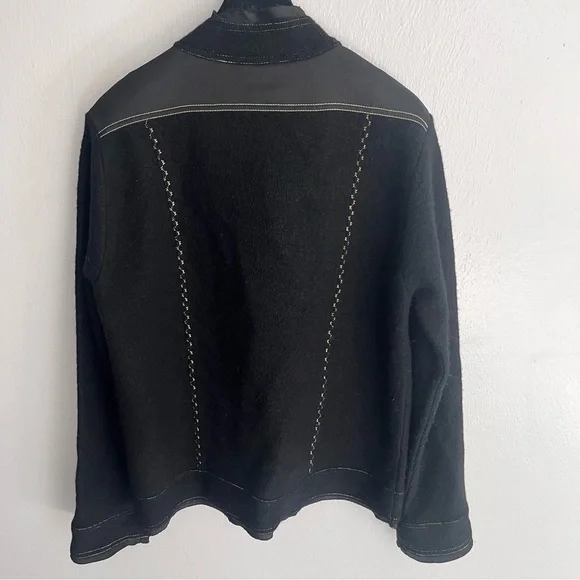 Chicos Vintage 100% Wool Button Front Mock Neck Jacket Size Large - Picture 4 of 11